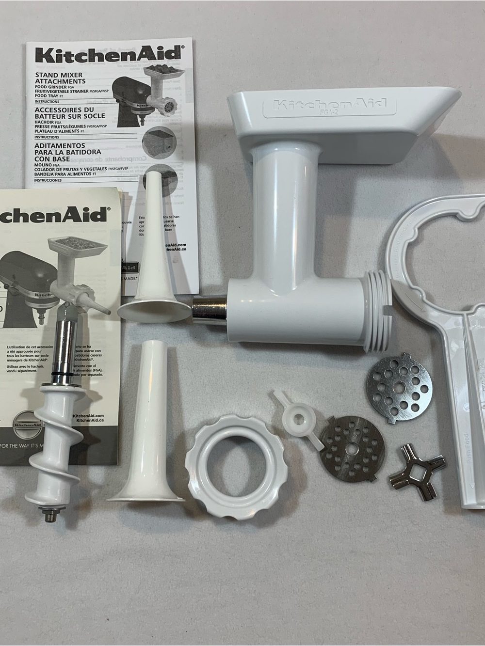 KitchenAid Food Grinder FGA And Sausage Stuffer SSA Stand Mixer Attachment kit
